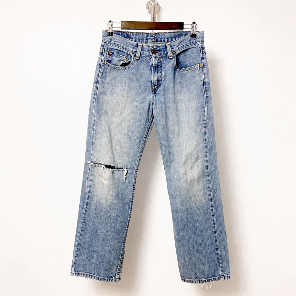 Levis Unisex Vintage 550 Relaxed Fit‎ Casual Distressed High Rise Blue Jeans